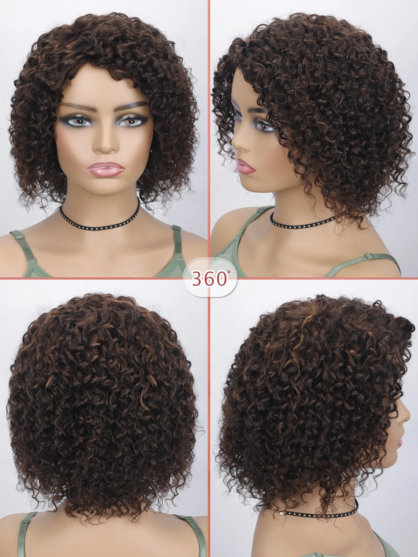 TNICE Натуральный Черный Вьющийся Афро Парик Короткие Вафляные Машинные Парики Из