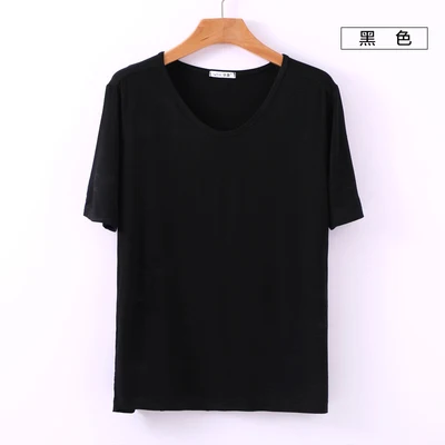 

new fashion loose round neck T-shirt plant bottoming Short Casual Regular