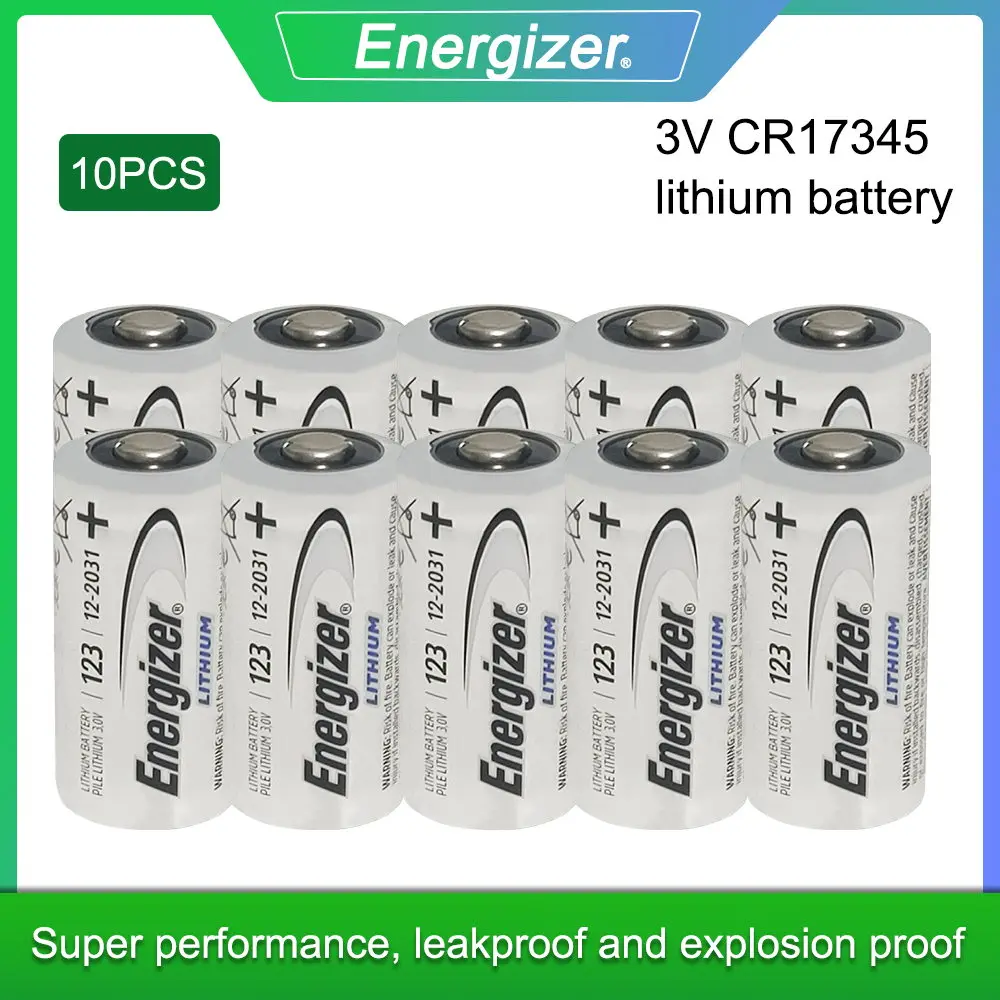 

10PCS Original Energizer CR123A 3V Lithium Battery CR123 123A CR17345 DL123A Dry Primary Battery For Flashlight Camera Meter