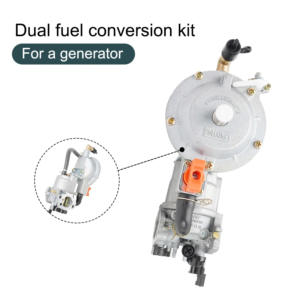 

LPG Conversion Kit Dual Fuel Carburetor Generator Parts & Accessories 170G-GX200 2.0kpa–2.6kpa 208cc 212cc 3500W 6.5-7.5 Hp