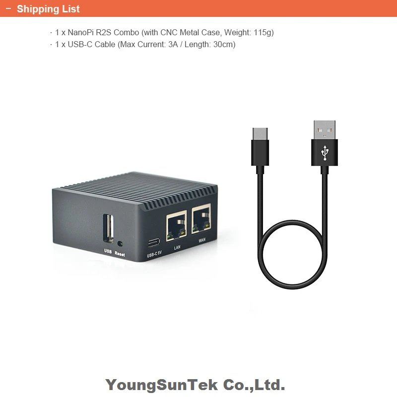 Фото NanoPi R2S (1G DDR4 RAM) Combo,YoungSunTek, RK3328,Quad Cortex-A53,LAN Dual 1000M Ethernet,USB3.0,OpenWRT,U-Boot,Ubuntu-Core №1
