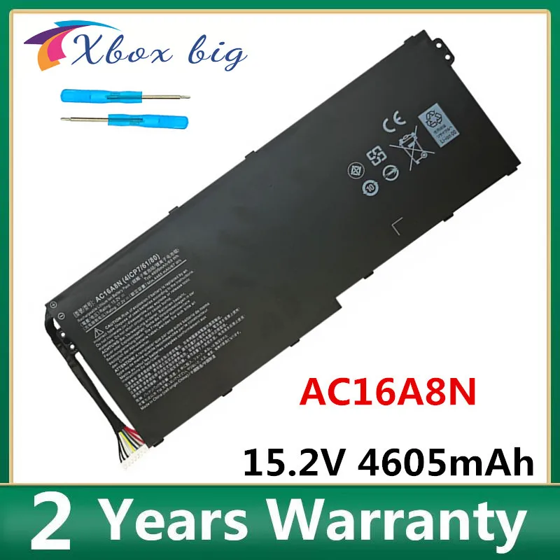 Аккумулятор для ноутбука AC16A8N, для Acer Aspire V17, V15, фотосессия, VN7-593G 78E3, VN7-793G 717L, 4ICP7/61/80, 15,2 в, 4605 мАч
