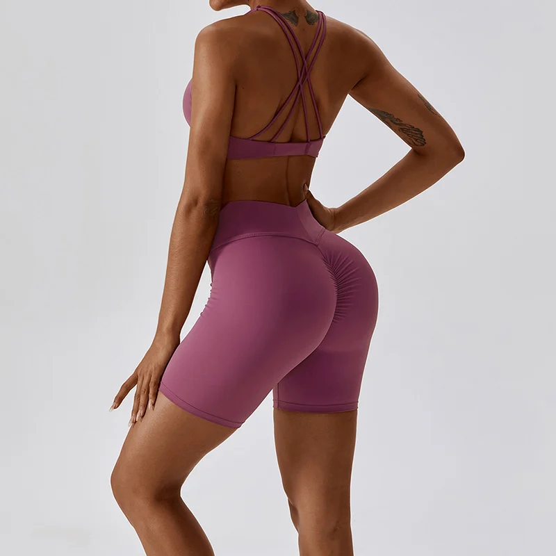 Спортивная одежда для тренажерного зала Женский комплект с шортами тренировок