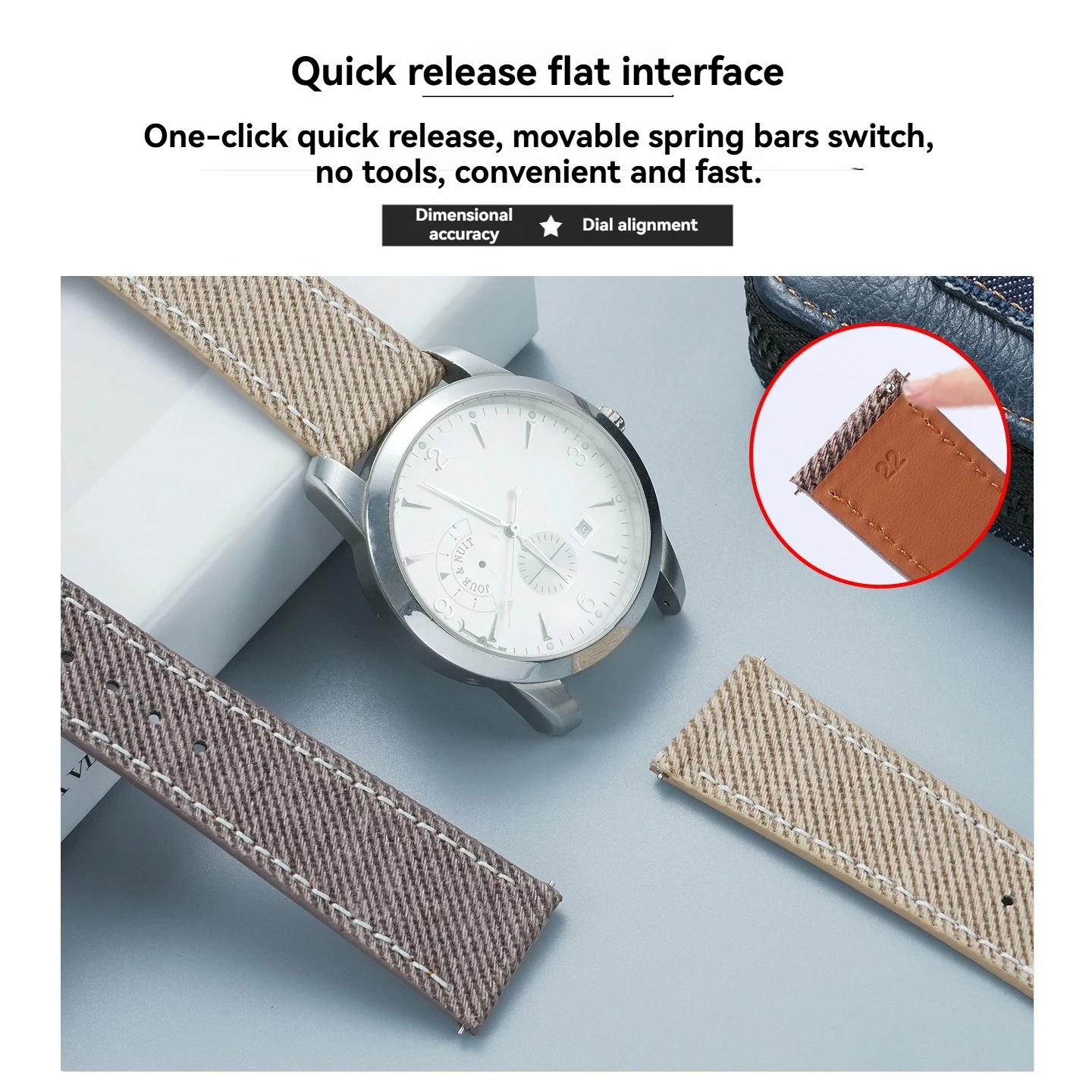 Фото Подходит для мужских часов Patek Philippe, быстросъемный нейлоновый ремешок для часов 5330G-001, классический джинсовый ремешок для часов. №2