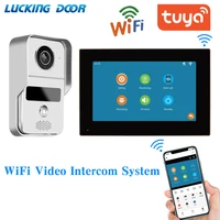 1080P 7/10 Inch TUYA WiFi Smart APP Home Intercom Kit Wireless Video Door Phone Wired Doorbell for RFID Access Control System