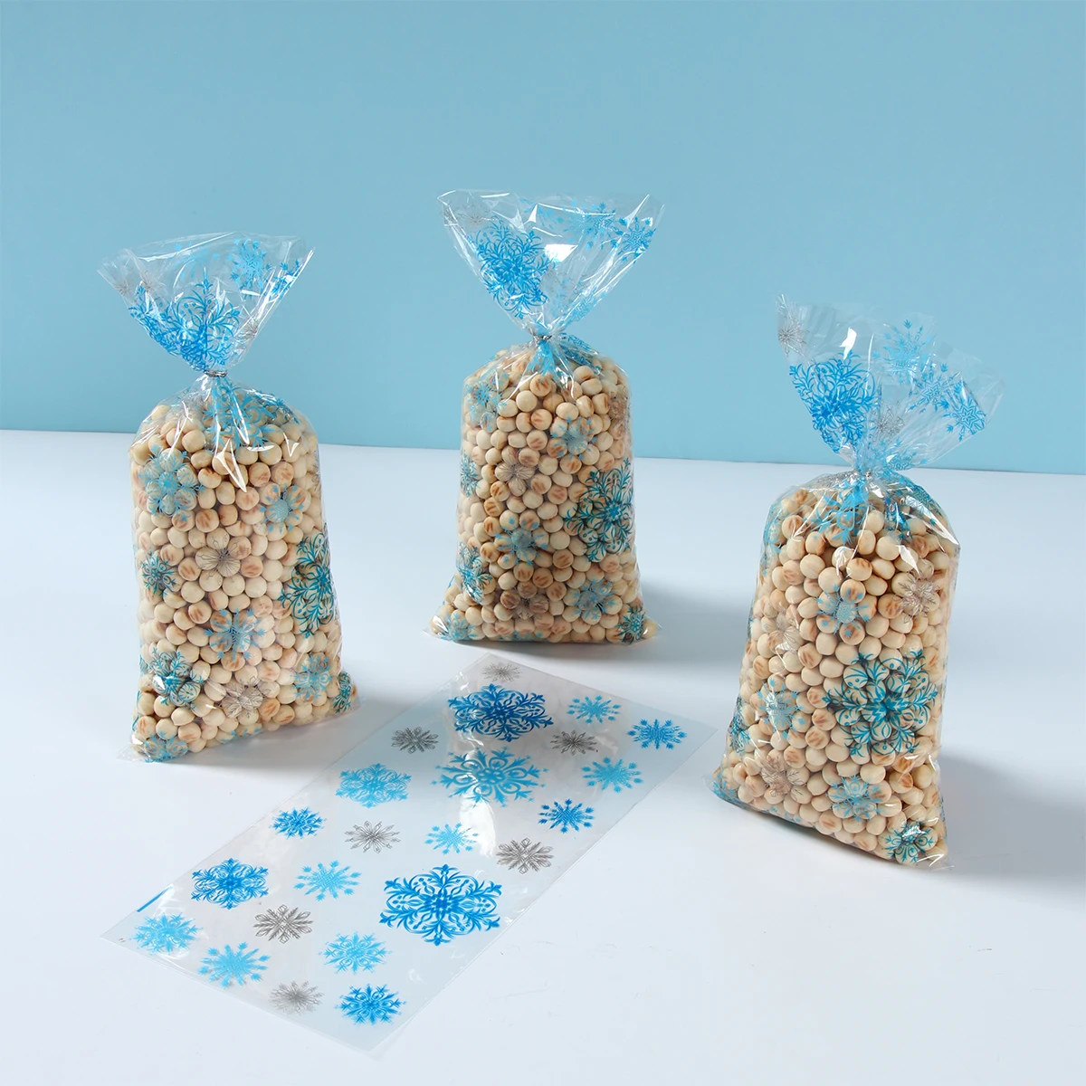 Рождественская Снежинка прозрачная сумка для конфет Рождественский мешок