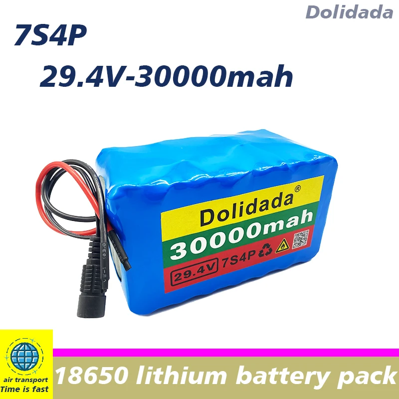 

New 7S4P 29.4V 30Ah lithium battery pack batteries for electric motor bicycle ebike scooter wheelchair cropper with BMS
