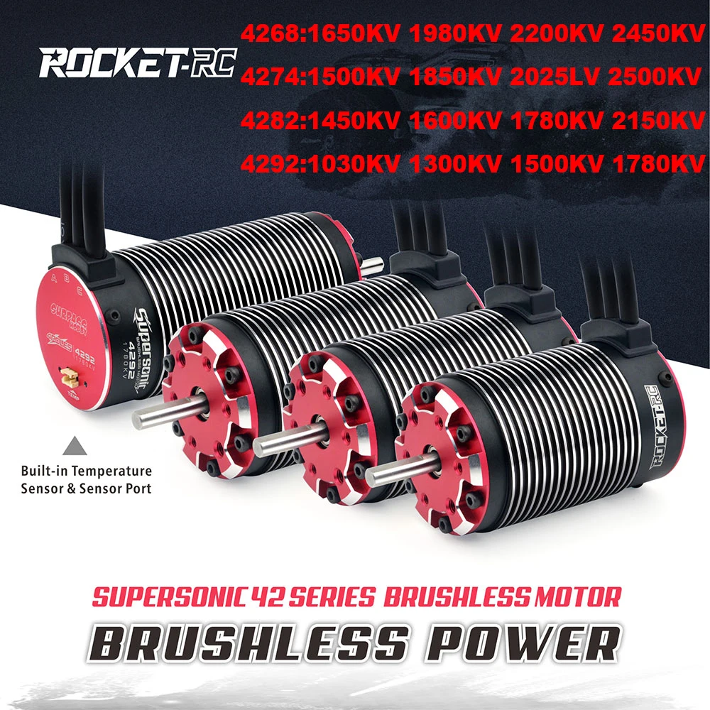 Surpass Hobby Rocket 4282 Supersonic Brushless Motor 4268 4274 4292 for 1/8 RC Car on-road Off-road Buggy Monster Truck Redcat enlarge