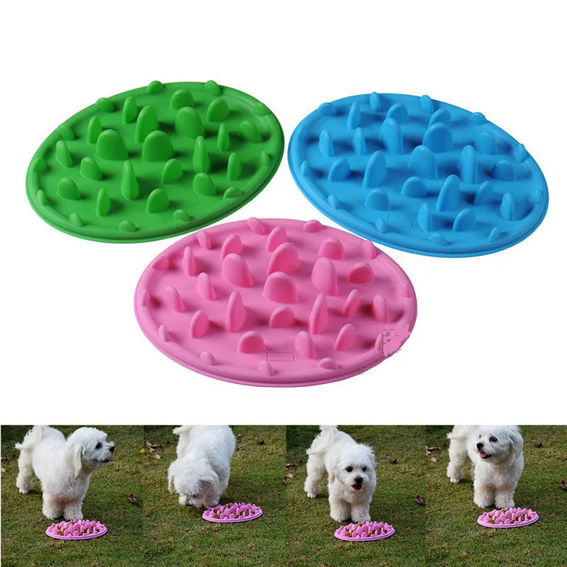 

Silicone Pet Bowl Dog Cat Slow Eating Feeding Food Bowls Portable Puppy Feeder Puzzle Bowls Dishes Anti Choke Food Container