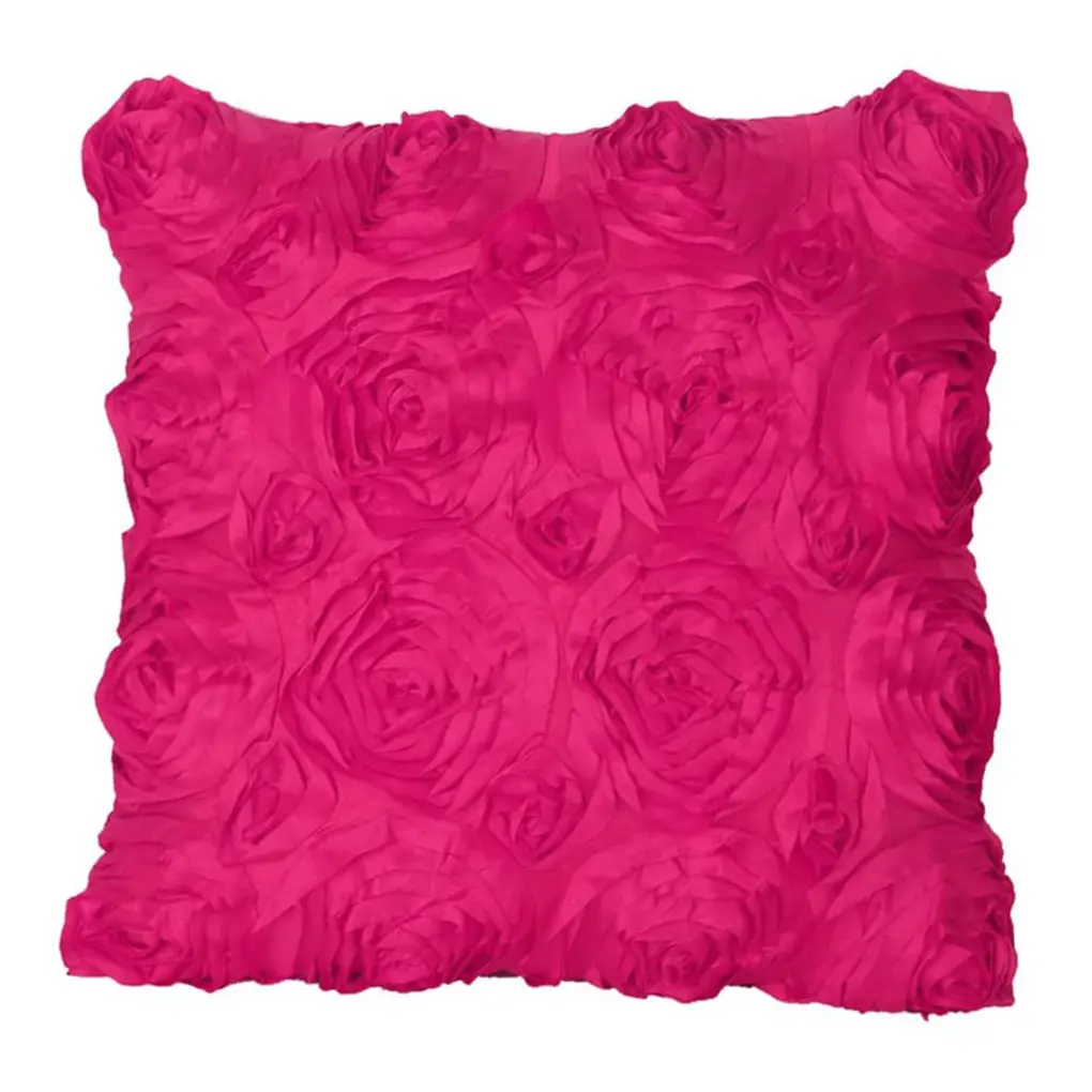 

Satin Flower Pillow Case Sofa Chair Throw Pillow Cover Home Decorative Cushion Cover, Brown