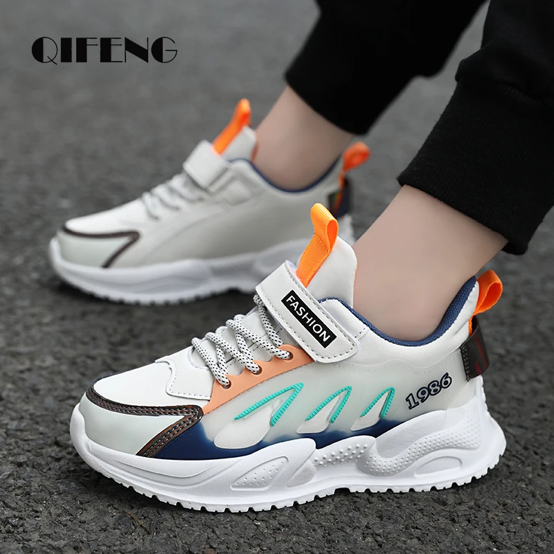 2022 Boys Shoes for Kids Korean Shoes Girls Summer Autumn Winter Chunky Sneakers Big Kids Spring Fashion Leather Shoes Pu 7-12y