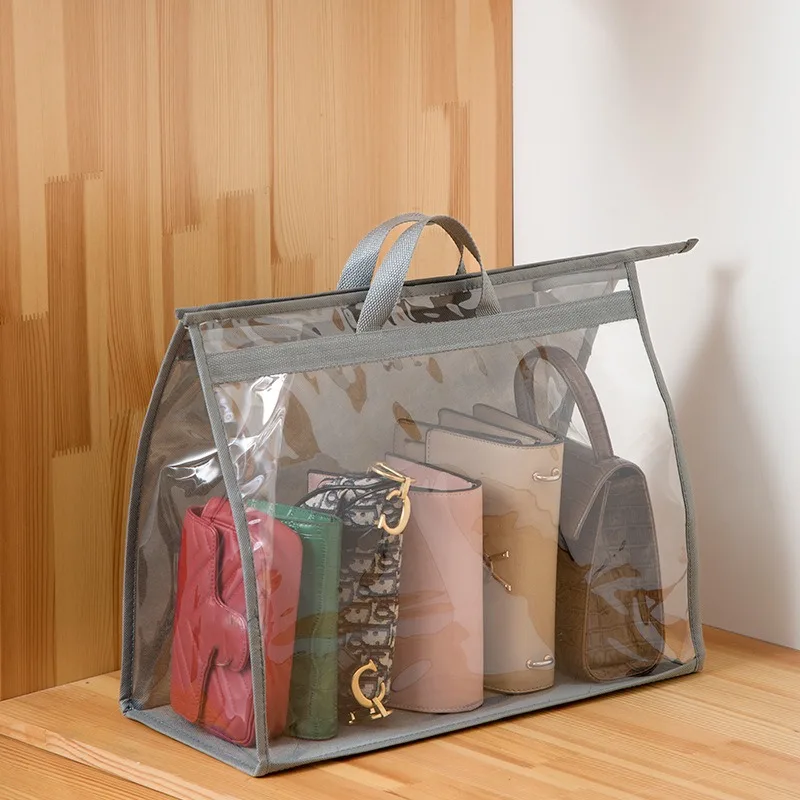 

Large Capacity Household Goods Storage Bag Dustproof Transparent Hanging Zippered Handbag Storage Organizer Clothing Storage Bag