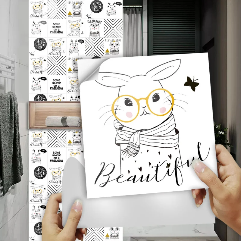 

Cartoon Decorative Wall Stickers Home Decorative Tiles Kitchen Bathroom Home Renovation Decorative Self-adhesive Wall Stickers