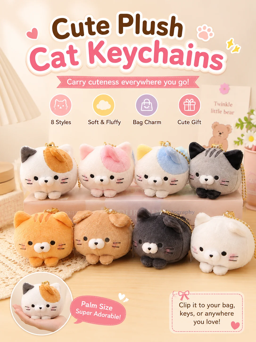 Фото Плюшевая игрушка Yell 10 см Mochifuwa Korokoro Nyanko Mascot BC Vol.2, мягкий катящийся котенок, мини-плюшевая кошка, кукла, брелок-подвеска BC, подарок №2