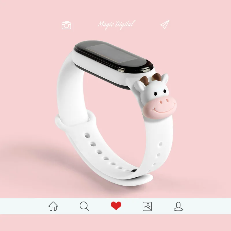 For Mi Band 6 5 4 3 Strap Doll Patch Silicone Strap Smart Bracelet Belt Cute Replacement For XiaoMi band 6 5 4  Strap Wristband