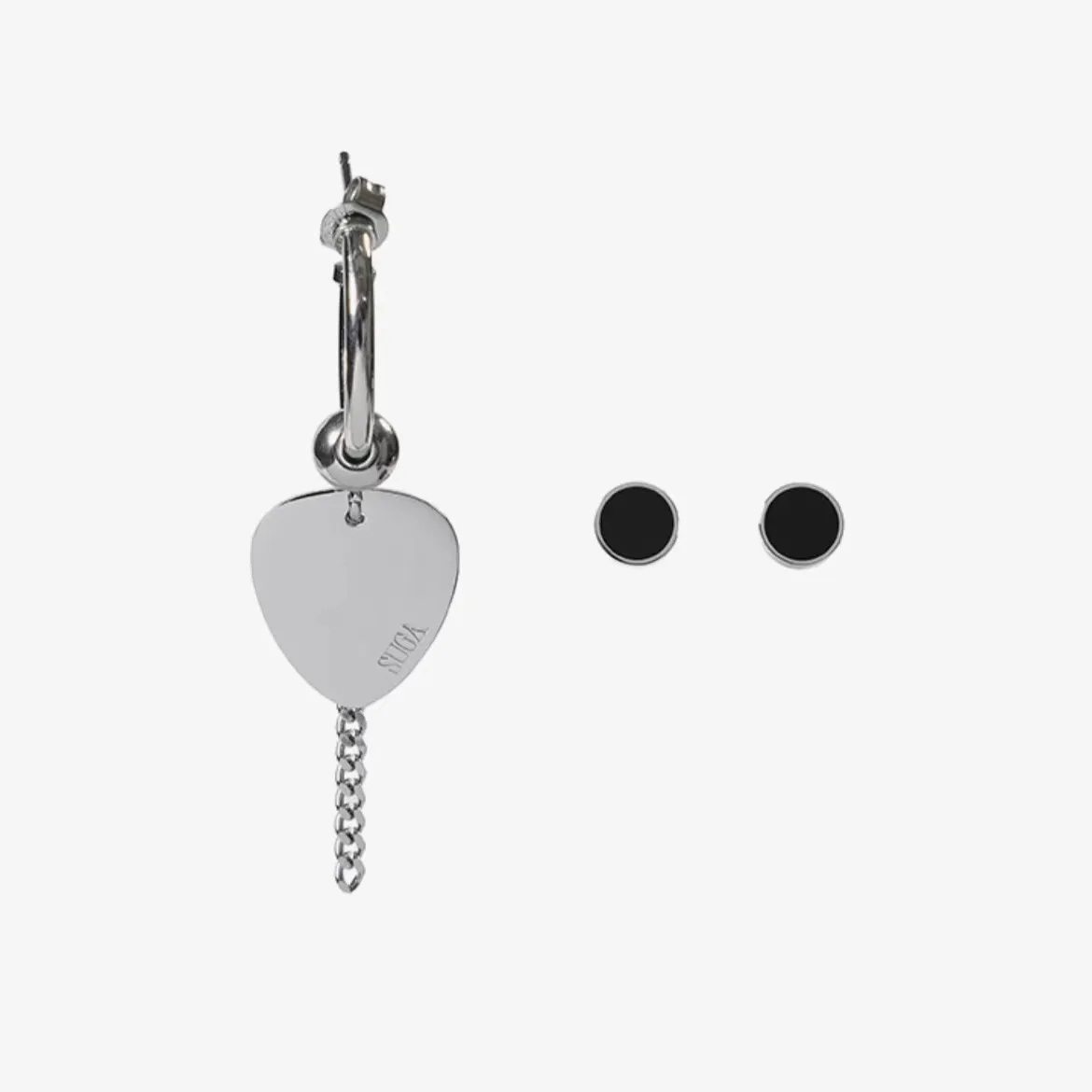 

2023 Korean Wave New Suga Same Agust D Love Paddle Earrings Fashion Metal Trend Men's and Women's Accessories Couple Jewelry