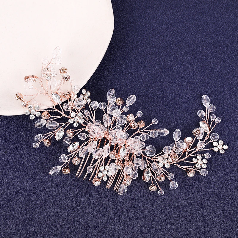 Модные тиары серебряного цвета гребни ручной работы жемчуг стразы свадебные