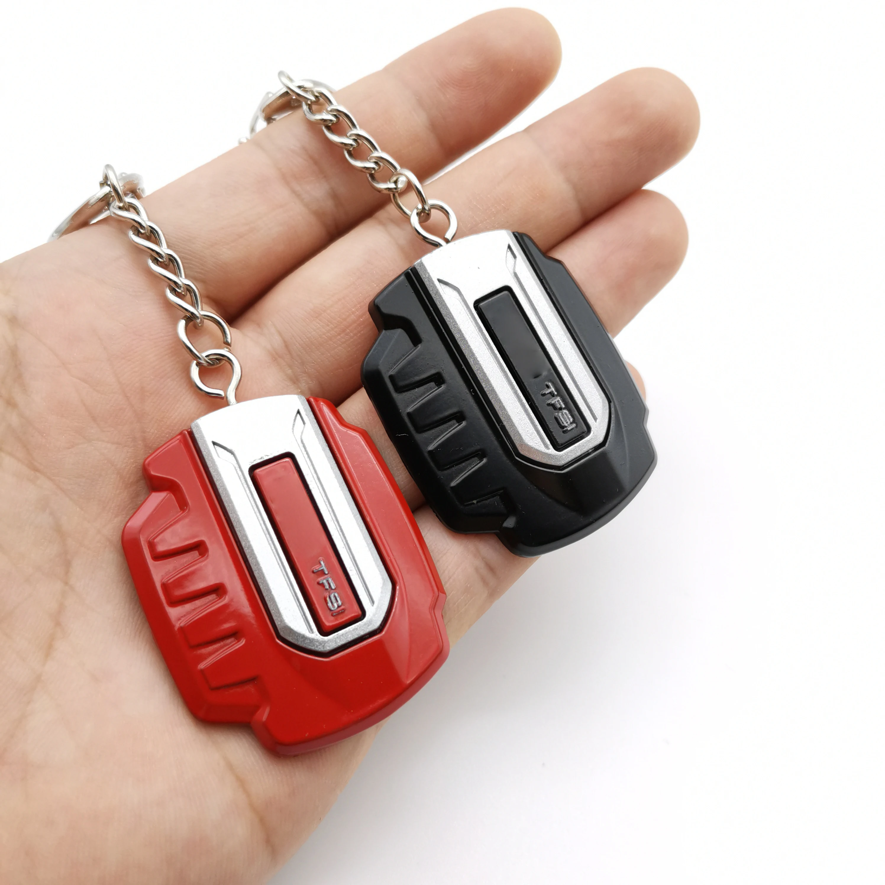 

Metal Key Chain Car JDM Turbo Key Ring TFSI Series Engine Valve Cover Auto Hood Key Pendant For S4 A6 TT