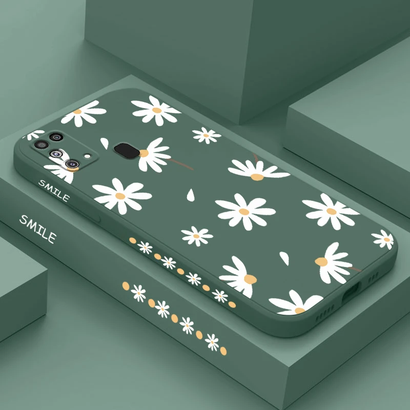 M31 Белый силиконовый чехол с подсолнухом для Samsung Galaxy Противоударная защита