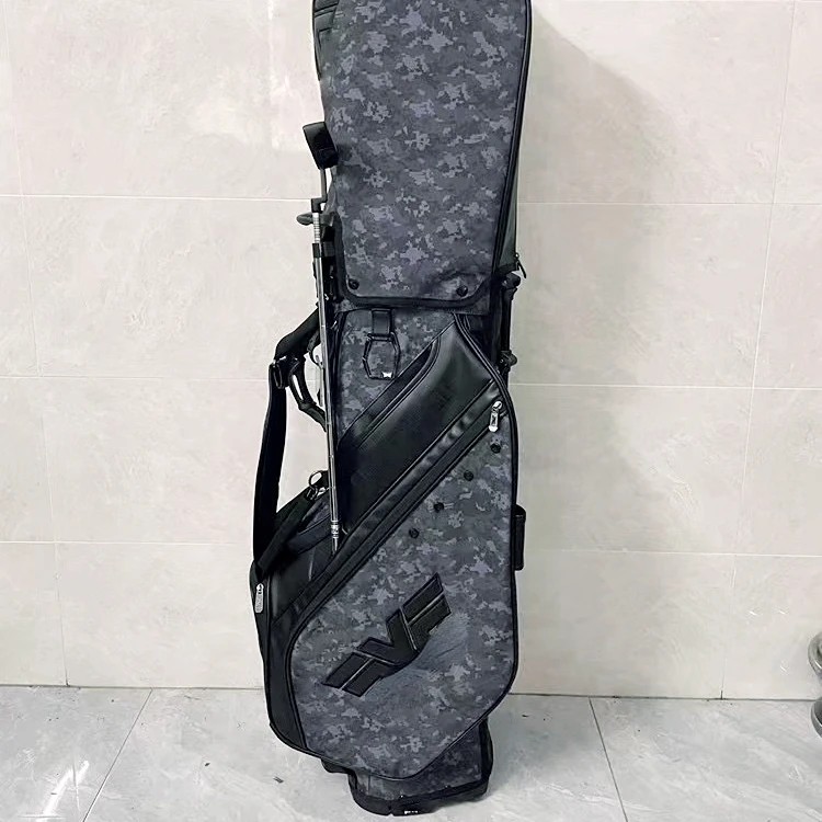 

2023 Camouflage Dark Gray New Golf Bag Stand Bracket Package with Tripod Men Outdoor Sports Travel Bag