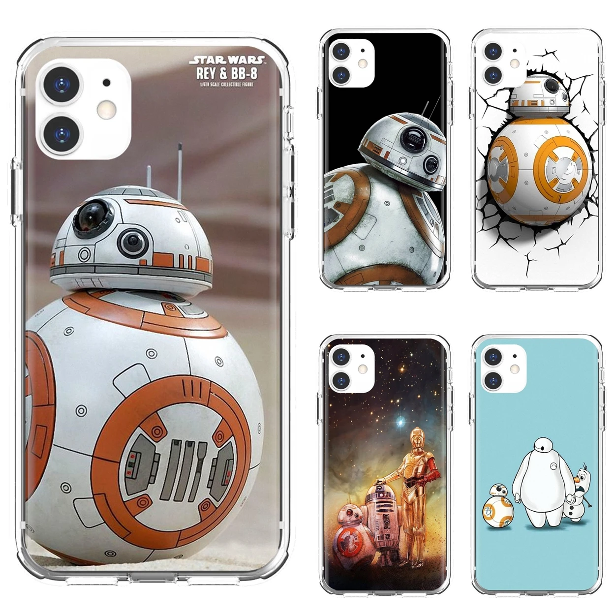 

For iPhone 10 11 12 13 Mini Pro 4S 5S SE 5C 6 6S 7 8 X XR XS Plus Max 2020 Star Wars Robot Force Awakens BB8 Housing