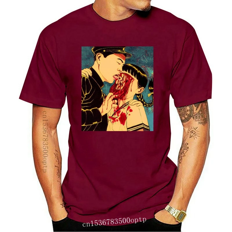

Camiseta de манга corta para hombre y mujer, ropa de Junji Ito Suehiro Maruo, аниме японский тестер