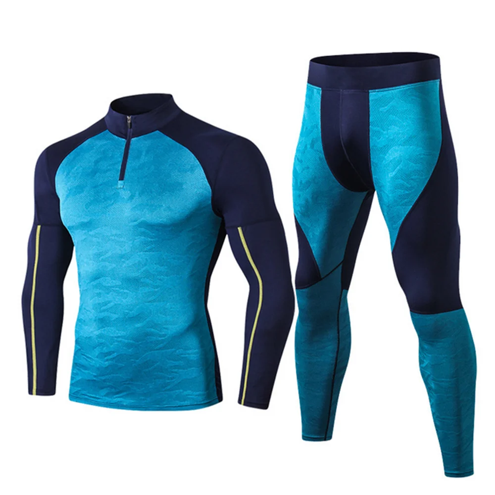 High Collar Winter Thermal Underwear Men Long Johns Men Rashgard Shirt Leggings Warm Sport Compression Underwear Thermo 2020