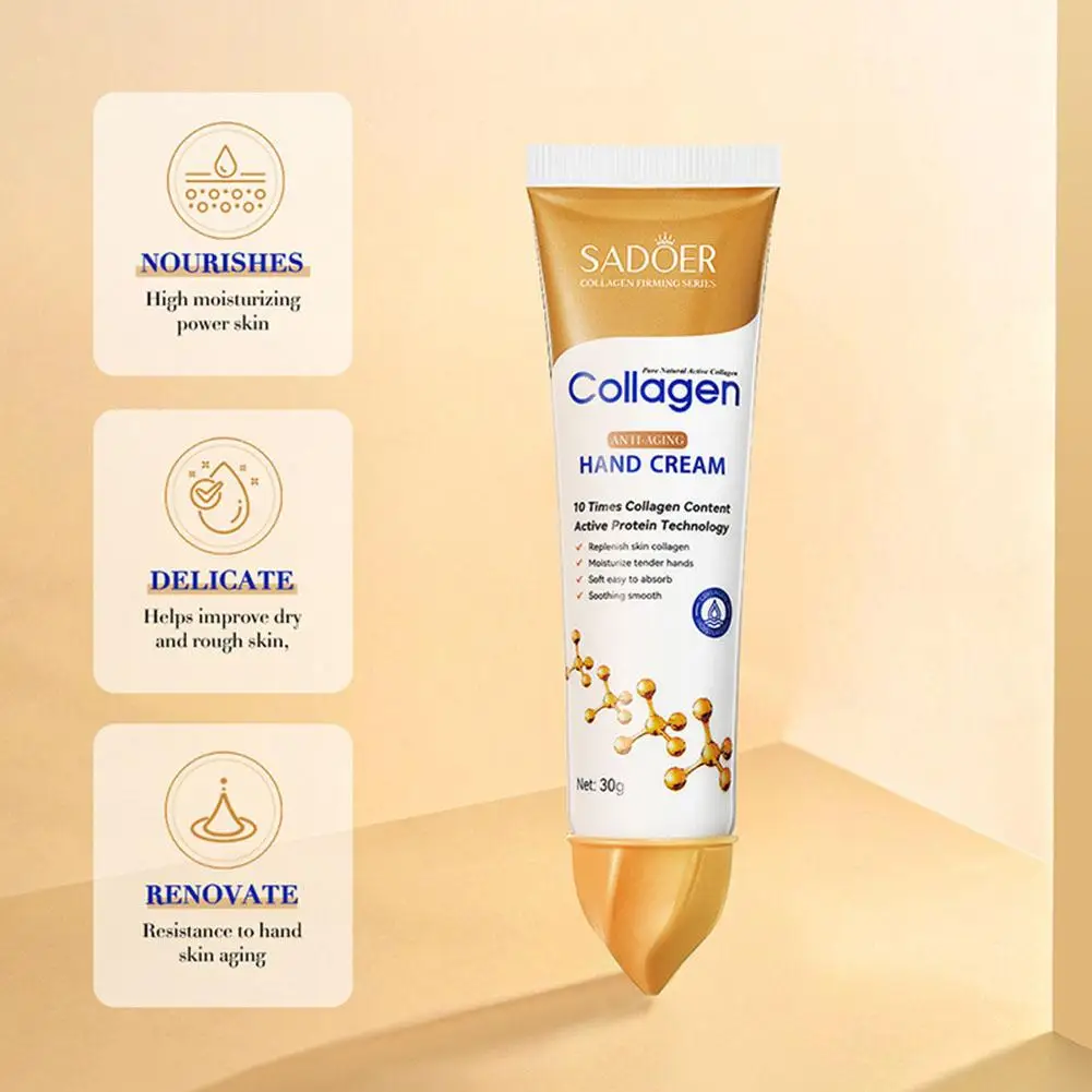 

Collagen Anti-wrinkle Removal Hand Cream Moisturizing Crack Whitening Repair Exfoliating Nourish Calluses 30G Gel Anti-Agin P2B5