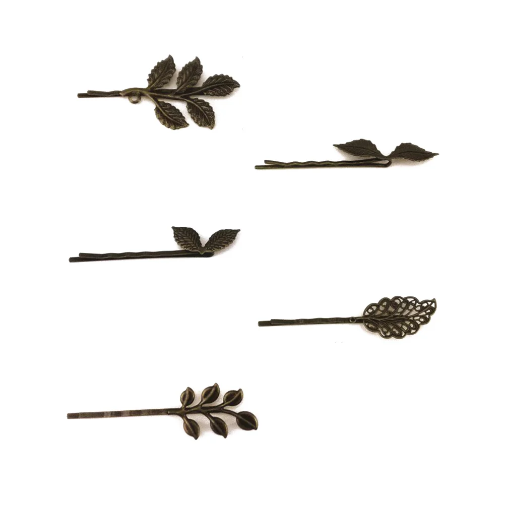 

10pcs Vintage Bronze Leaf Hair Clips Leaves Barrettes Hairpin Bride Headwear
