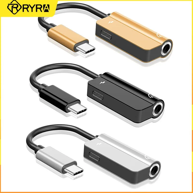 

RYRA типа «два-в-одном» Type-C адаптер поддержка зарядки и прослушивания песен для мобильными телефонами Type-C до 3,5 мм наушники зарядное устройст...