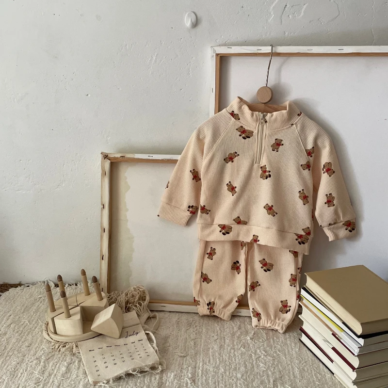 

2023 Baby Clothes Sets Autumn Warm Baby Girl Clothing Set Outfits Bear Cute Baby Boy Sweatshirts Pants 2pcs Suits for Newborn