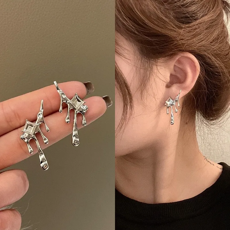 

New Fashion Cool Design Earring Studs Lava Water Drop Korean Earrings Luxury Jewelry
