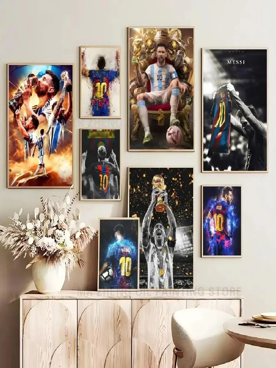 Лионель Месси футбольная звезда самоклеящийся водонепроницаемый плакат