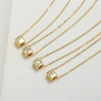 english alphabet pendant necklace collarbone chain womens fashion copper inlaid zircon dice necklace necklace