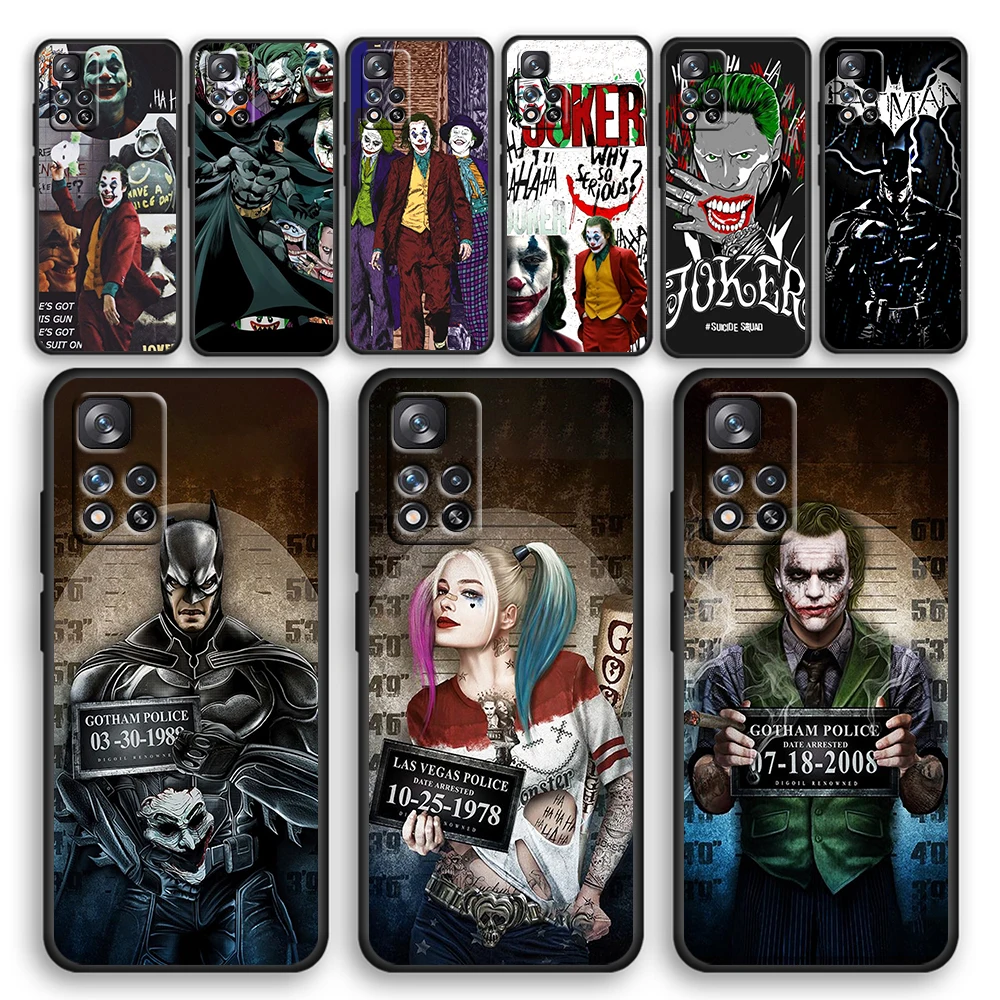 Модный черный чехол для телефона Jokers Harley Quinn DC Xiaomi Redmi Note 12 11E 11S 11 11T 10 10S 9 9T 9S 8T 8 Pro Plus