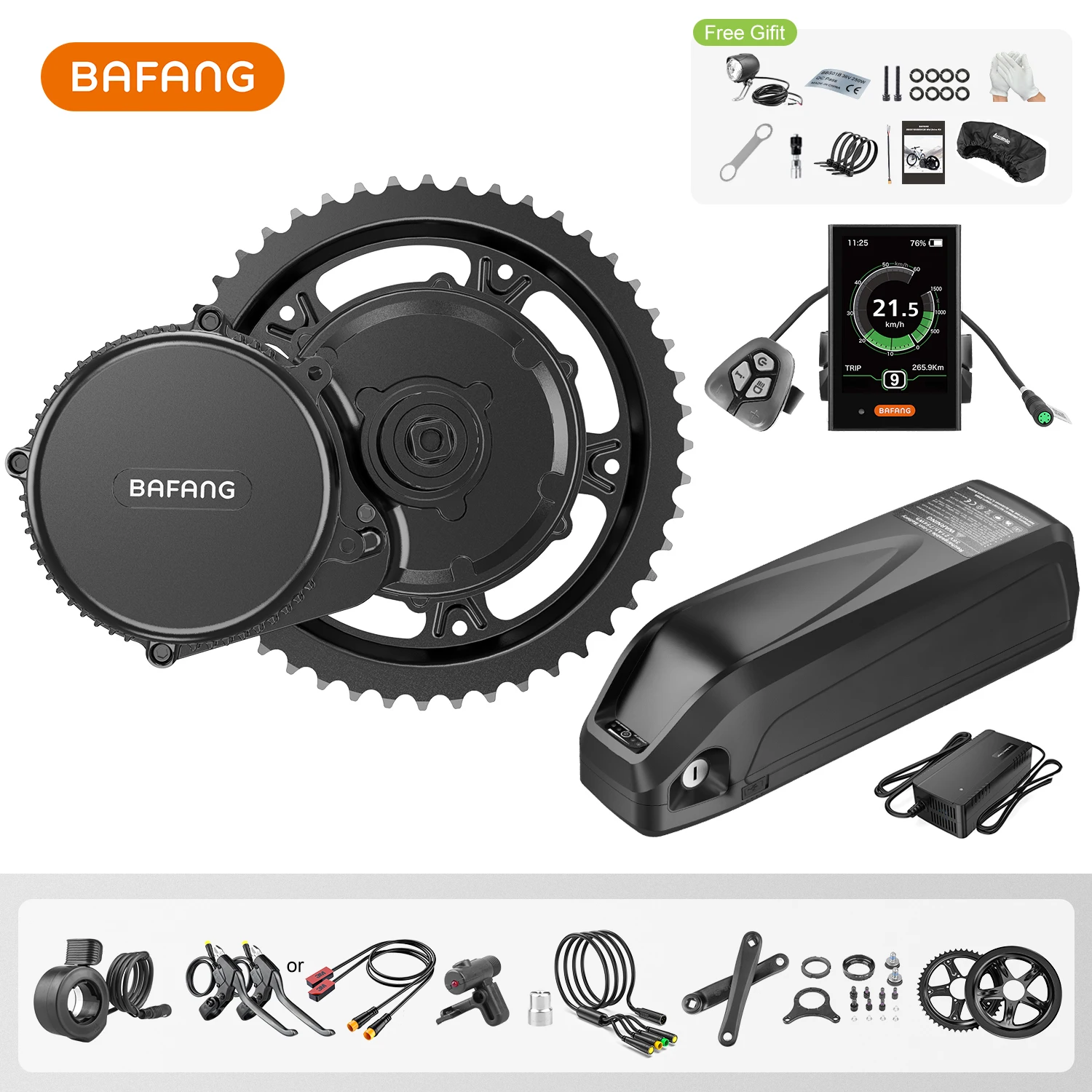 

Bafang 8fun 48V 500W Electric Bicycle Conversion Kit MM G340.500 Mid Drive e Bike Motor with 48V 13Ah 17Ah 18Ah E-bike Battery