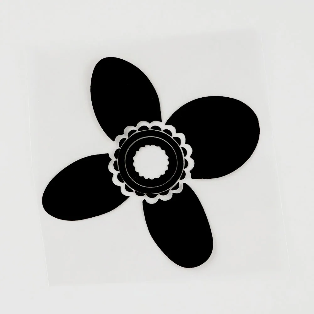 

Black/Silver Pretty Graphical Plant Flower Vinyl Decor Car Sticker Decal 11CM×11CM