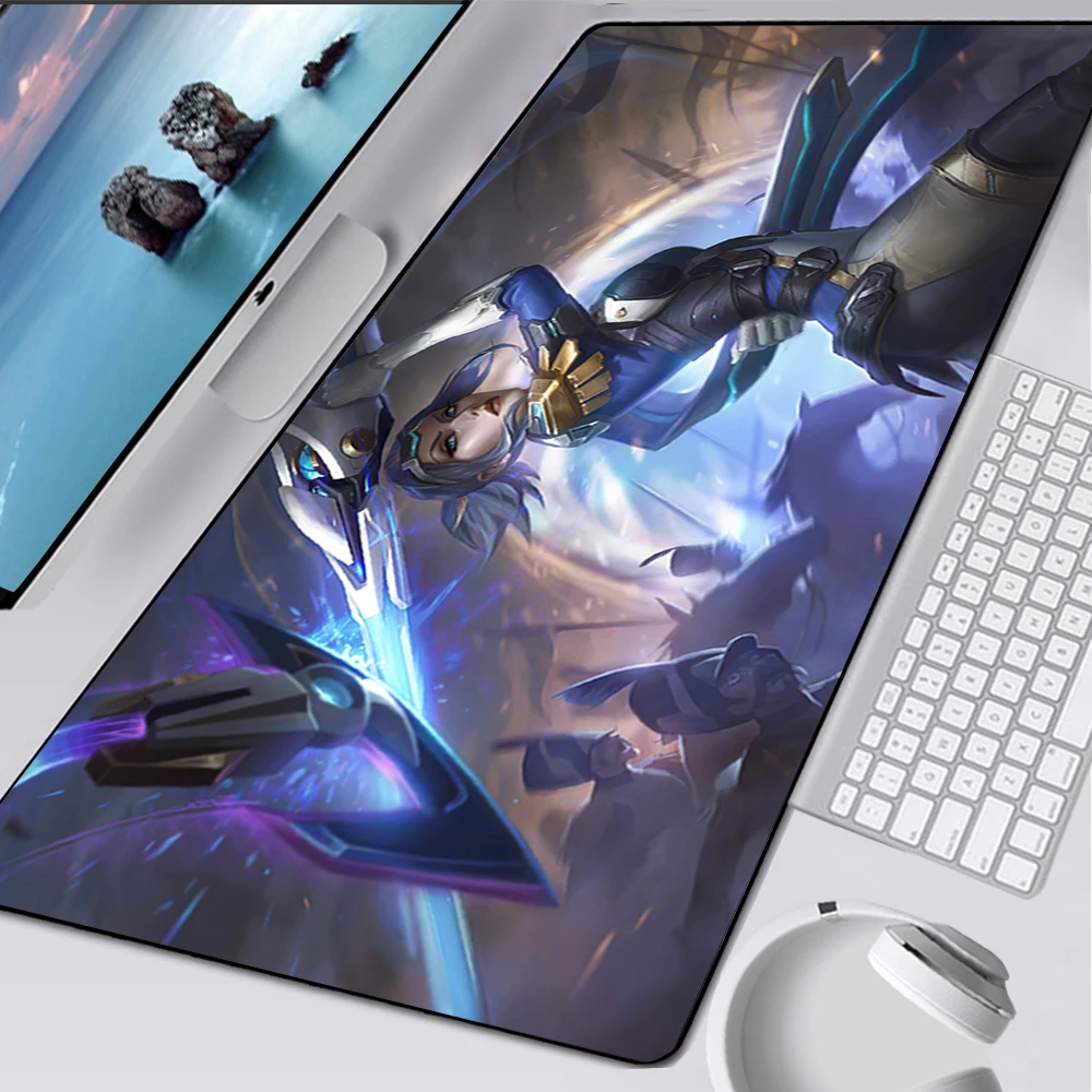 Фото League of Legends Pulsefire Skin Большой игровой коврик для мыши Компьютерный коврик для мыши PC Gamer Коврик для мыши XXL Коврик для клавиатуры ноутбука Настольный коврик №4