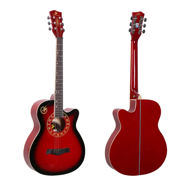

China 38 inch Cutaway Design Guitar for Beginners 6 Strings Western Type Beginner Acoustic Guitar with Wholesale Price