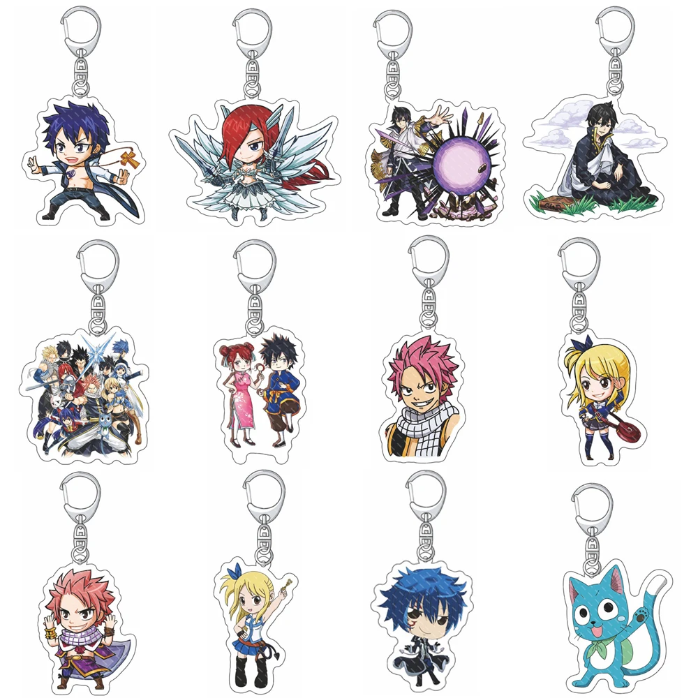 

Оптовая продажа 20 шт Аниме Сказочный хвост акриловый брелок Natsu Lucy Heartfilia мультяшный кулон брелок на цепочке коллекционный подарок для фанат...