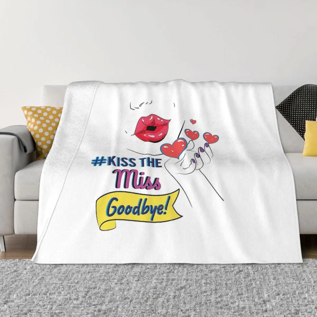 

Bachelorette Becky Blanket Flannel Kiss Cozy Soft FLeece Bedspread