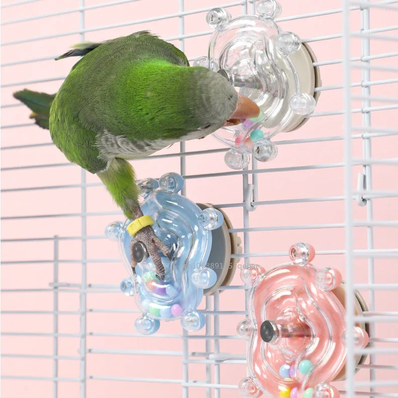 Погремушка-колесо для попугаев Интерактивная игрушка птиц поворотный круг