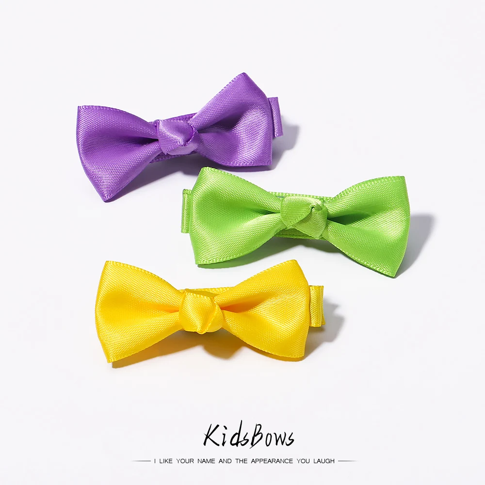 

5/10/15Pcs/lot Solid Color Bows Hair Clips For Kids Girls Hairpins Covered Safety Clips Baby Headwear Hair Accessories