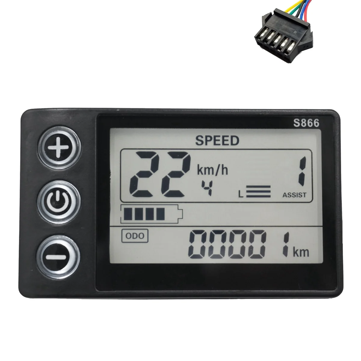 

24V 36V 48V 60V S866 Controller Panel Dashboard Electric Bike LCD Display for Electric E-Bike Scooter(SM Plug 5PIN)