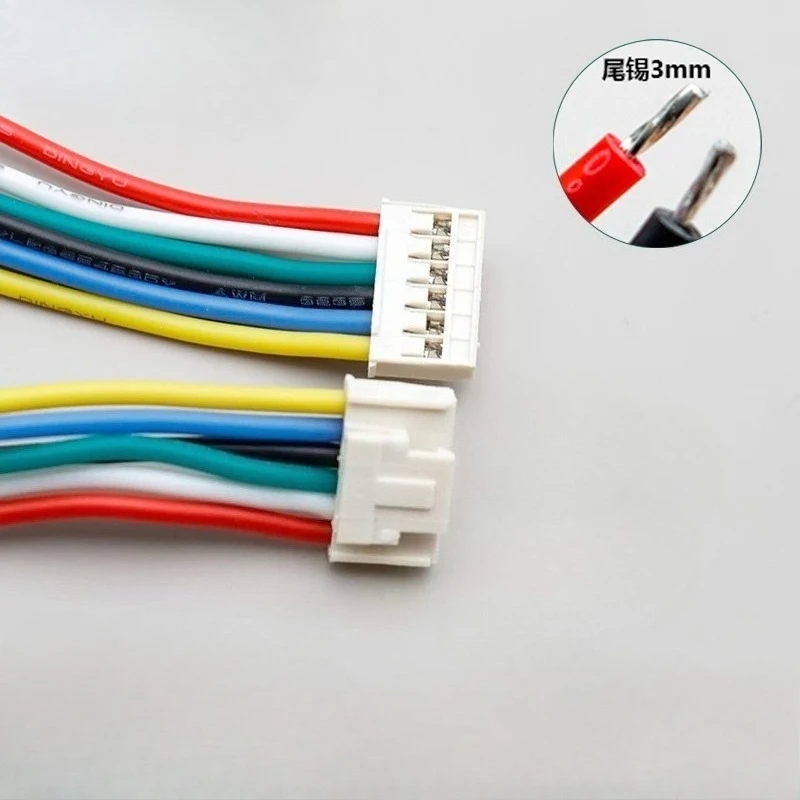 Фото 10 шт. кабельных разъемов HY2.0мм с одним контактом, провод 22AWG UL3239 силиконовый, штекерный, 2P 3P 4P 5P 6P, соединительный кабель, луженый медный провод №3