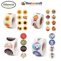 500pcs sunflower theme paper stickers self adhesive roll sticker labels for envelopes diy flat round 3 8cm about 500pcsroll