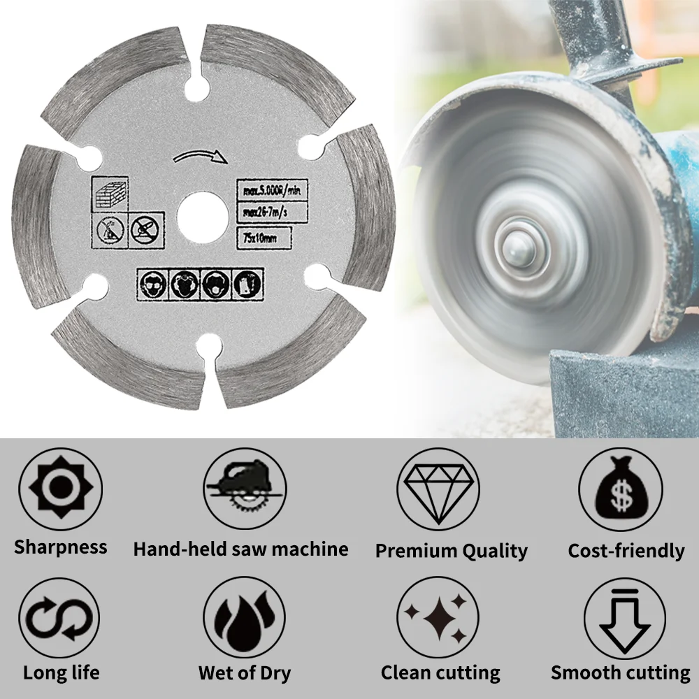 Sbestily Алмазный отрезной диск мини-пильное полотно 75 мм машина для обрезки