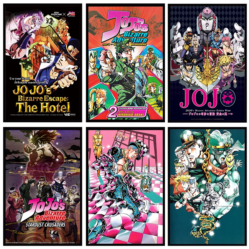 

Popular Anime Poster JoJo's Bizarre Adventure Print Mural Canvas Home Living Bedroom Room Wall No Frame Decoration Painting