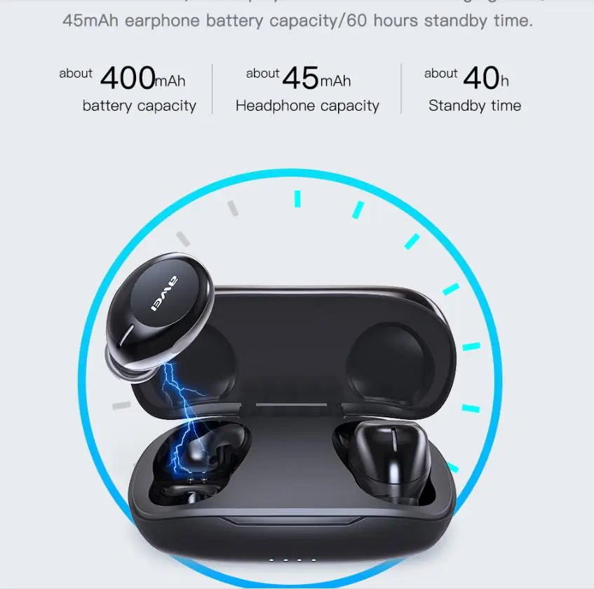 Беспроводные наушники-вкладыши Awei T20 TWS Bluetooth 5.0