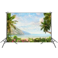 tropical shrub beach moutain sea scenic photography backgrounds summer holiday home party decoration photocall photo backdrops